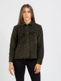 Sovracamicia Verde In Velluto A Costine