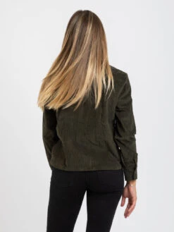 Sovracamicia Verde In Velluto A Costine -Couture per Lei gmf 965 sovracamicia verde in velluto a costine3