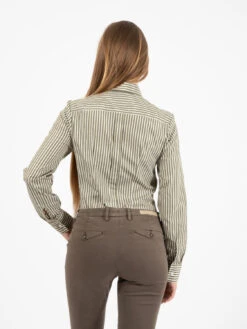 Camicia A Righe In Cotone Verde / Bianco -Couture per Lei gmf camicia a righe in cotone verde bianco3