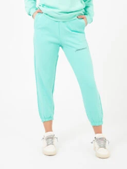 Joggers In Felpa Con Stampa Verde Menta