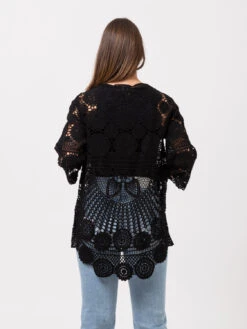 Giacca Crochet Maniche 3/4 Nera -Couture per Lei icona giacca crochet maniche 3 4 nera2