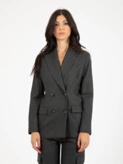 Blazer Gessato Grigio