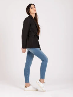 Blazer Nero In Lino E Cotone -Couture per Lei kaos blazer nero in lino e cotone3