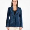 Blazer Sfiancato Velluto Blu 1 Blazer Sfiancato Velluto Blu -Couture per Lei kaos blazer sfiancato velluto blu1