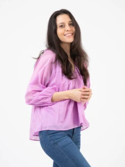 Camicia In Mussola Di Cotone Glicine -Couture per Lei kaos camicia in mussola di cotone glicine2