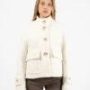 Cappotto Corto Bouclé Panna