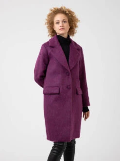 Cappotto Effetto Peloso Ciclamino