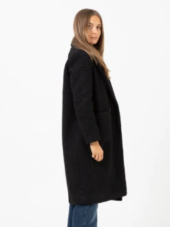 Cappotto Midi Doppiopetto Bouclé Nero -Couture per Lei kaos cappotto midi doppiopetto boucl nero2