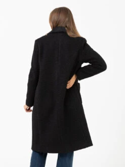 Cappotto Midi Doppiopetto Bouclé Nero -Couture per Lei kaos cappotto midi doppiopetto boucl nero3