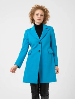 Cappotto Monopetto Turchese
