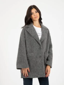 Cappotto Ovetto Mohair Grigio