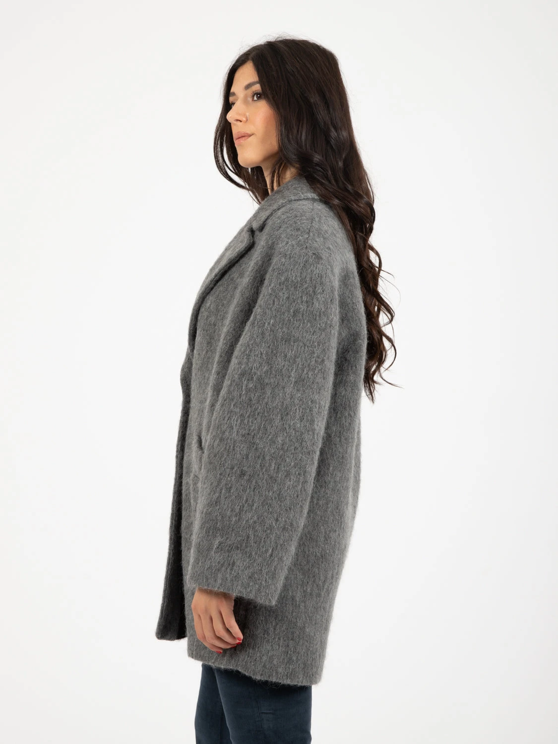 Cappotto Ovetto Mohair Grigio 4 Cappotto Ovetto Mohair Grigio - Image 2