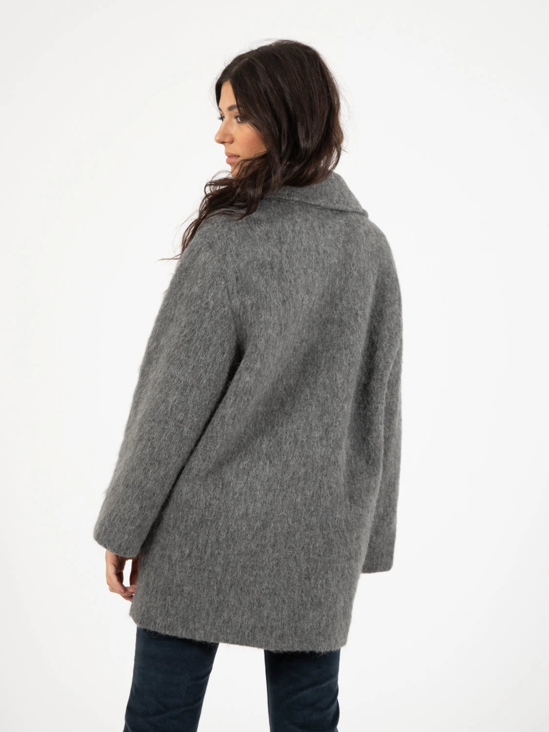 Cappotto Ovetto Mohair Grigio 5 Cappotto Ovetto Mohair Grigio - Image 3