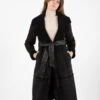 Montone Lungo In Ecopelliccia Con Fusciacca Nero -Couture per Lei kaos montone lungo in ecopelliccia con fusciacca nero1