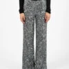 Pantalone Stretch Con Paillettes Argento -Couture per Lei kaos pantalone stretch con paillettes argento1