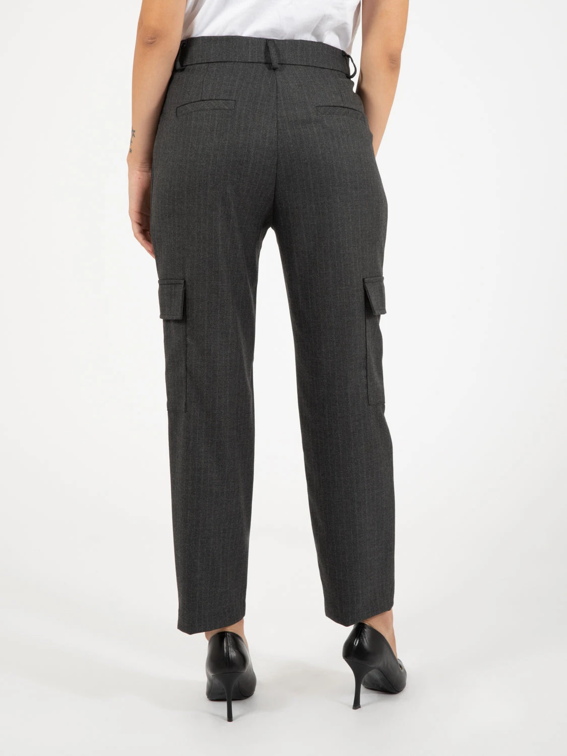 Pantaloni Cargo Gessato Grigio 5 Pantaloni Cargo Gessato Grigio - Image 3