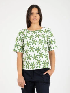 Blusa Stampa A Fiori Basilico