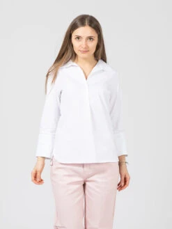 Camicia A Polo Bianca