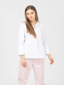 Camicia A Polo Bianca -Couture per Lei maida mila camicia a polo bianca3