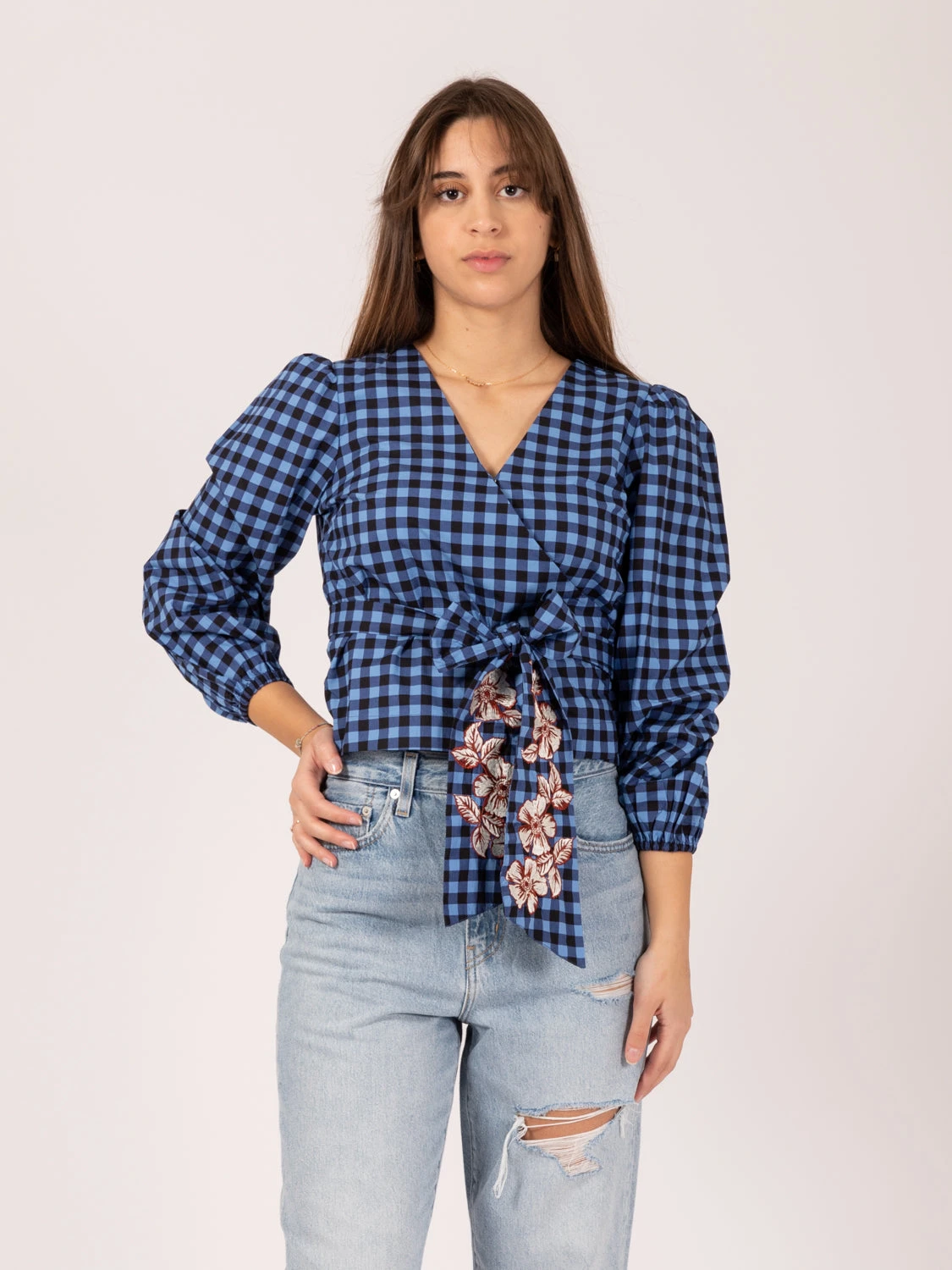 Maison Scotch Camicetta A Portafoglio A Quadretti Con Ricamo 3 Maison Scotch Camicetta A Portafoglio A Quadretti Con Ricamo