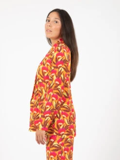 Prima pagina -Couture per Lei maliparmi blazer begonia print arancio tabacco3