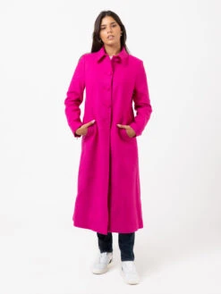 Cappotto Diagonal Wool Rosa Indiano