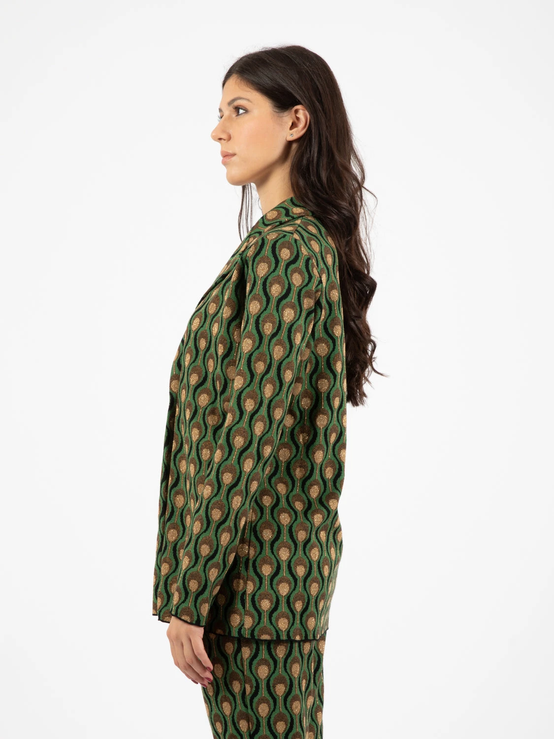 Giacca Comfort Jacquard Nero / Verde / Oro 4 Giacca Comfort Jacquard Nero / Verde / Oro - Image 2