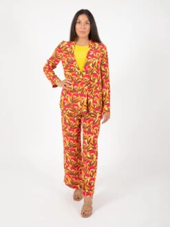 Pantalone Begonia Print Arancio / Tabacco -Couture per Lei maliparmi pantalone begonia print arancio tabacco1