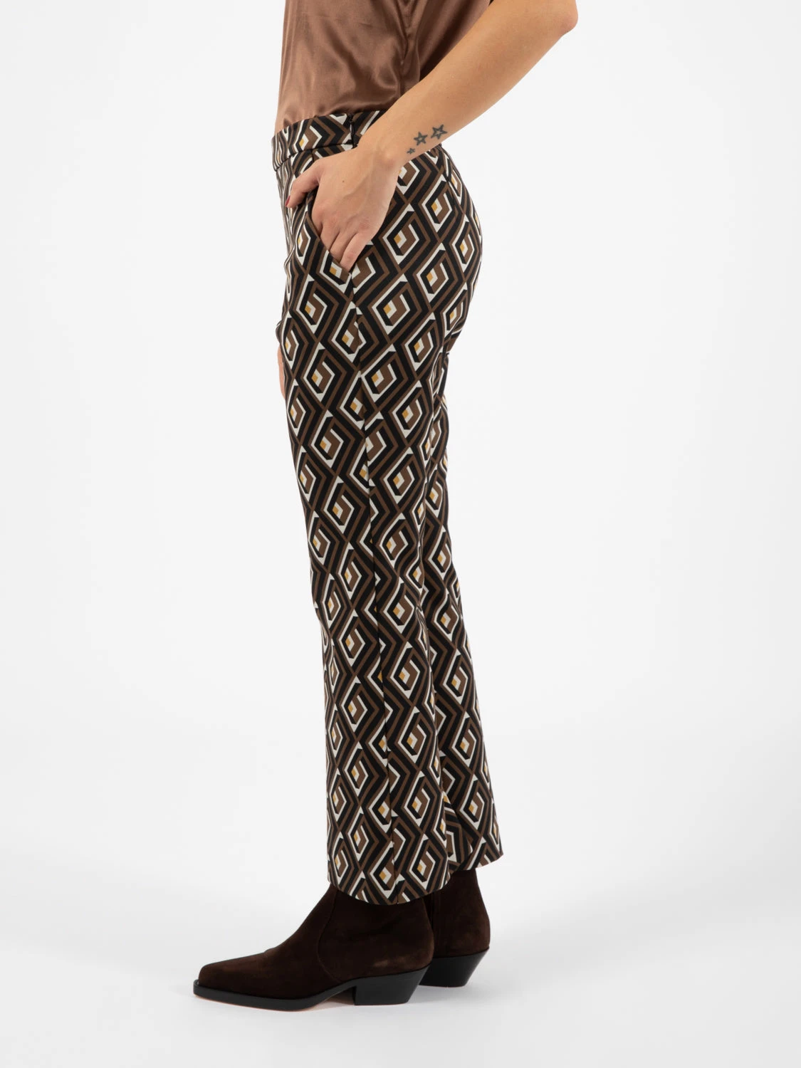 Pantaloni A Maze Jac Marrone / Giallo / Nero 4 Pantaloni A Maze Jac Marrone / Giallo / Nero - Image 2