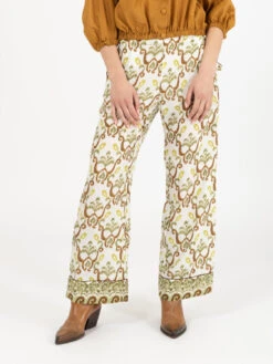 Pantaloni Officinalis Verde / Noce / Lime