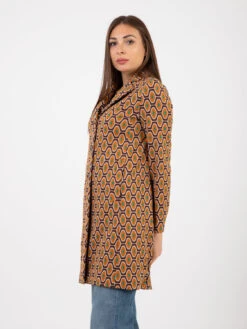 Spolverino Hortus Jacquard Cuoio / Smeraldo -Couture per Lei maliparmi spolverino hortus jacquard cuoio smeraldo2