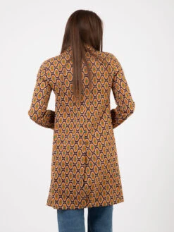 Spolverino Hortus Jacquard Cuoio / Smeraldo -Couture per Lei maliparmi spolverino hortus jacquard cuoio smeraldo3