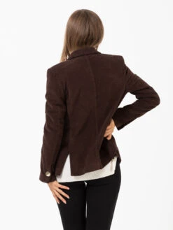 Blazer Doppiopetto In Velluto Caffè -Couture per Lei merci blazer doppiopetto in velluto caff2