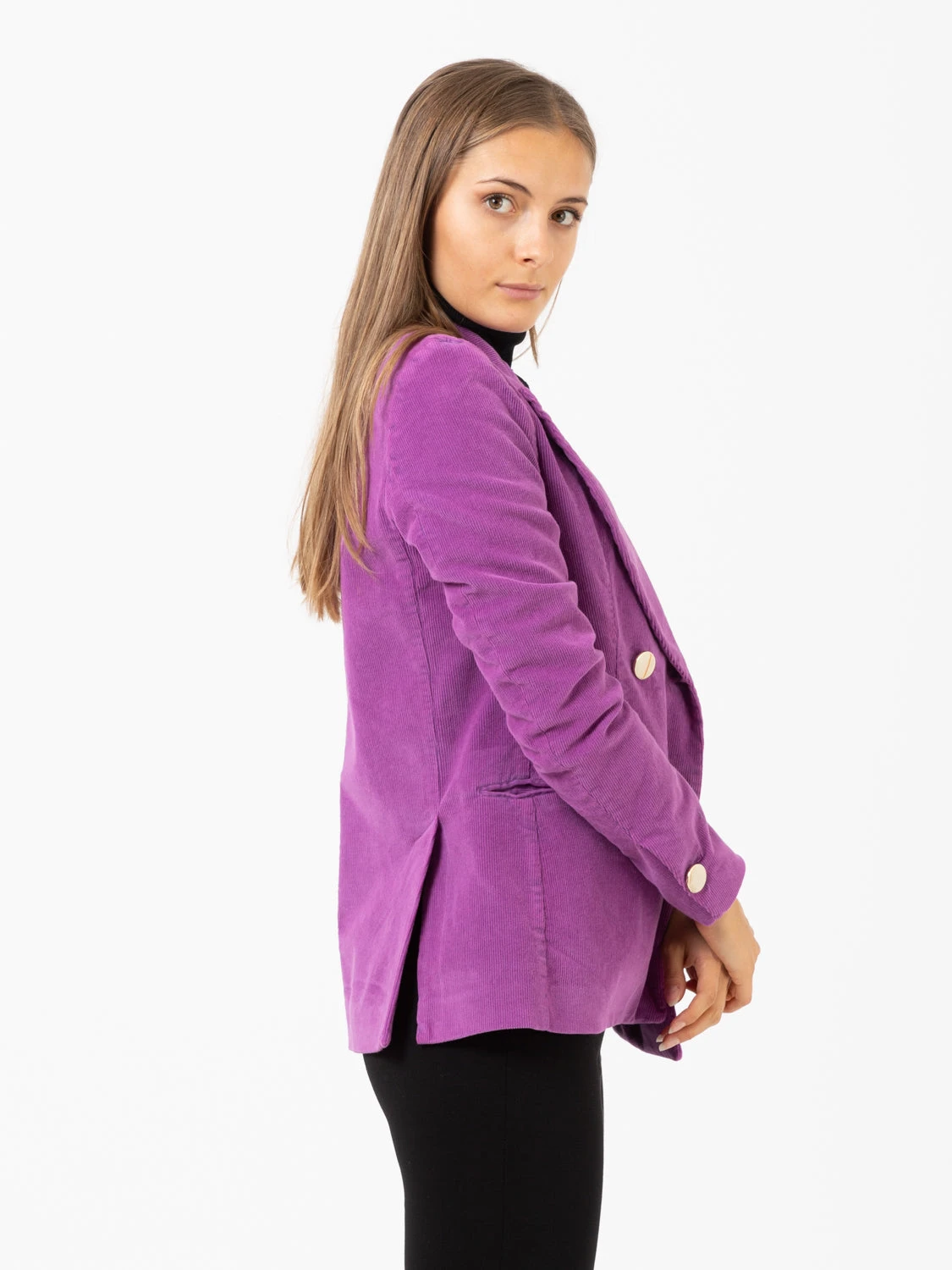 Blazer Doppiopetto In Velluto Viola 4 Blazer Doppiopetto In Velluto Viola - Image 2