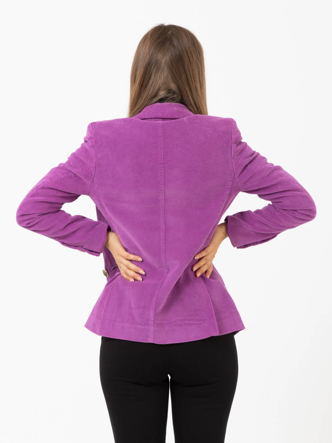 Blazer Doppiopetto In Velluto Viola 5 Blazer Doppiopetto In Velluto Viola - Image 3