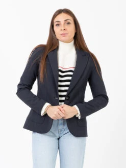 Blazer Grisaglia Single-button Blu