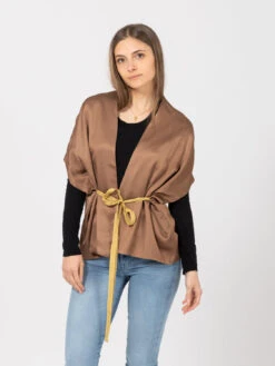 Cappa Kimono Fondente Con Cintura