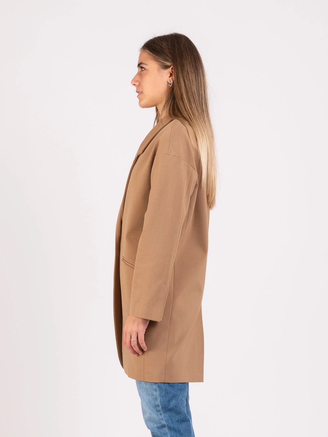 Cappotto Midi A Uovo Cammello 4 Cappotto Midi A Uovo Cammello - Image 2