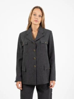 Giacca Con Tasconi Antracite