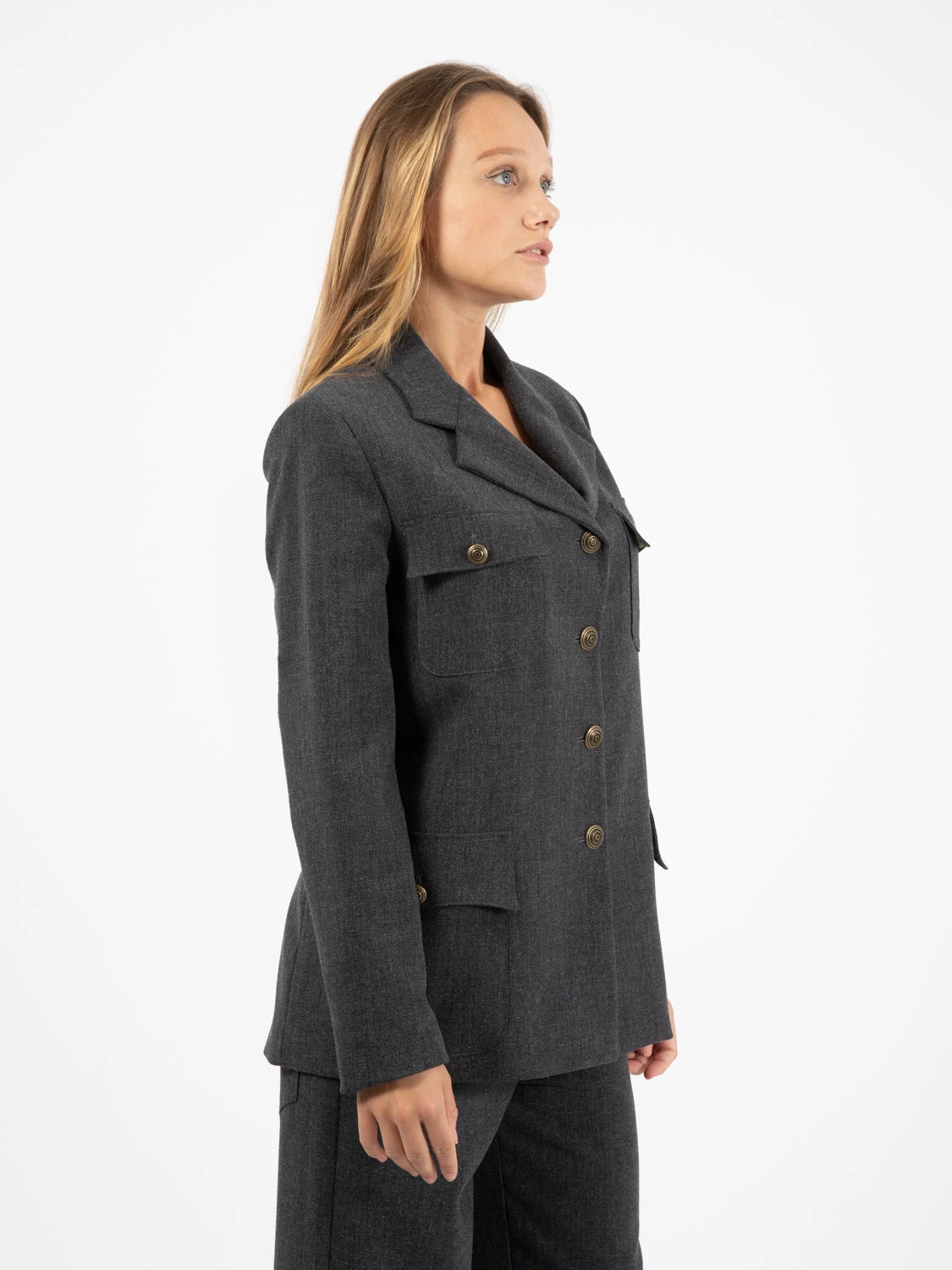 Giacca Con Tasconi Antracite 4 Giacca Con Tasconi Antracite - Image 2