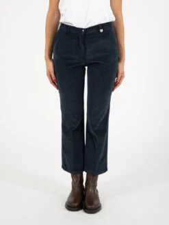 Pantalone In Velluto Blu Navy
