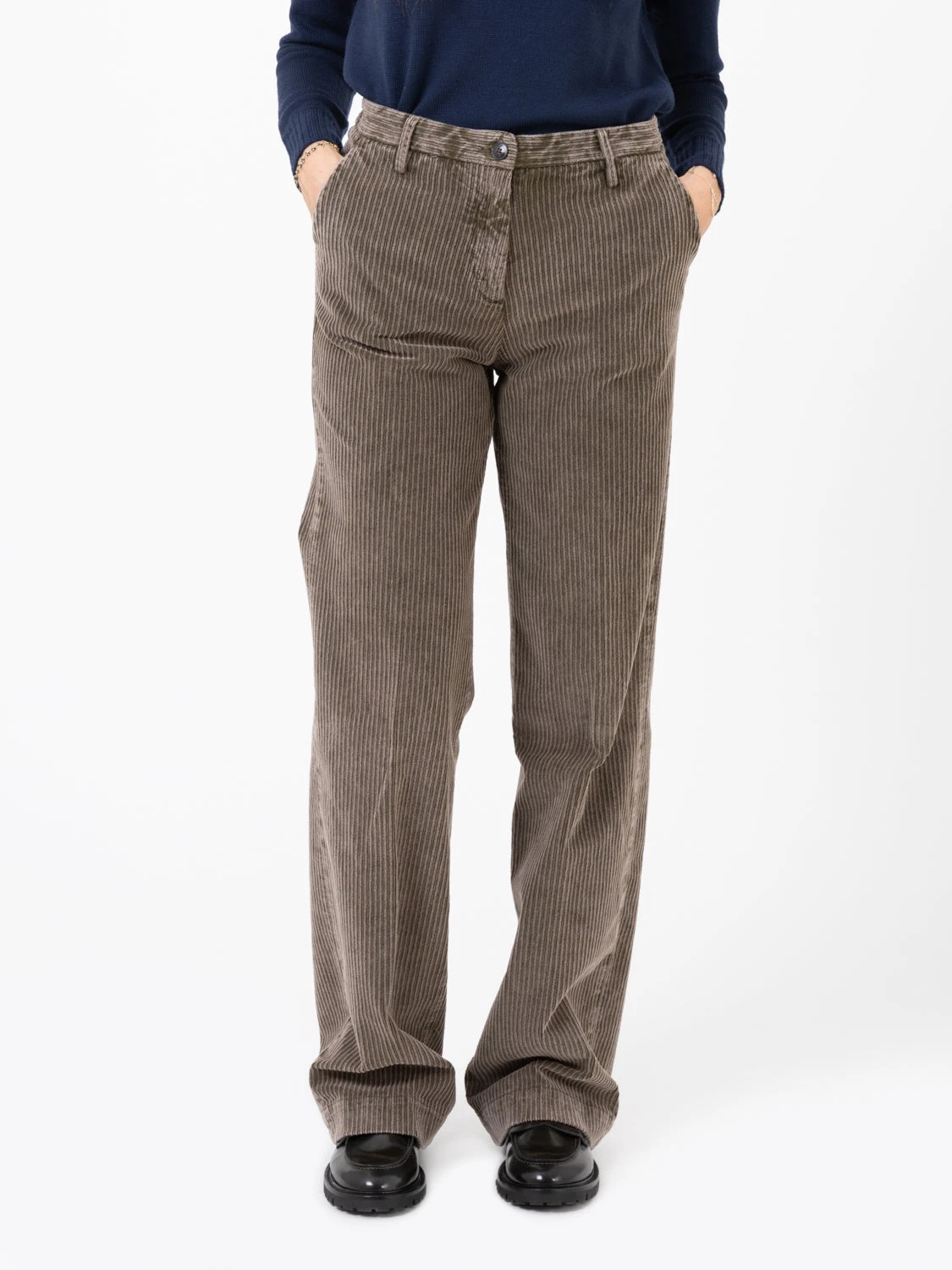 Pantaloni In Velluto A Coste Tortora 3 Pantaloni In Velluto A Coste Tortora