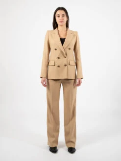 Blazer Doppiopetto In Lana Lurex Oro