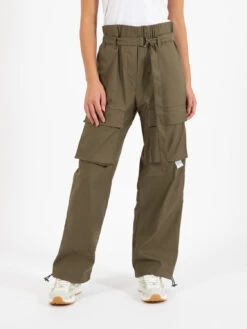 Pantalone Cargo In Nylon E Cotone Army