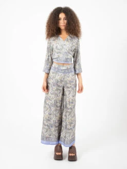 Camicia Corta Stampa Paisley Blu / Multicolor -Couture per Lei pahiesa camicia corta stampa paisley blu multicolor1