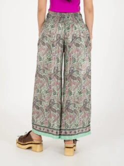Pantalone Palazzo Stampa Paisley Verde / Multicolor -Couture per Lei pahiesa pantalone palazzo stampa paisley verde multicolor3