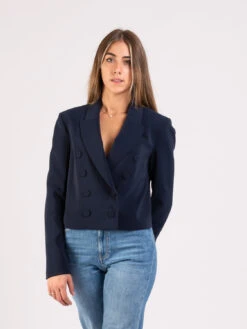 Patrizia Pepe Blazer Corto Doppiopetto Dark Navy