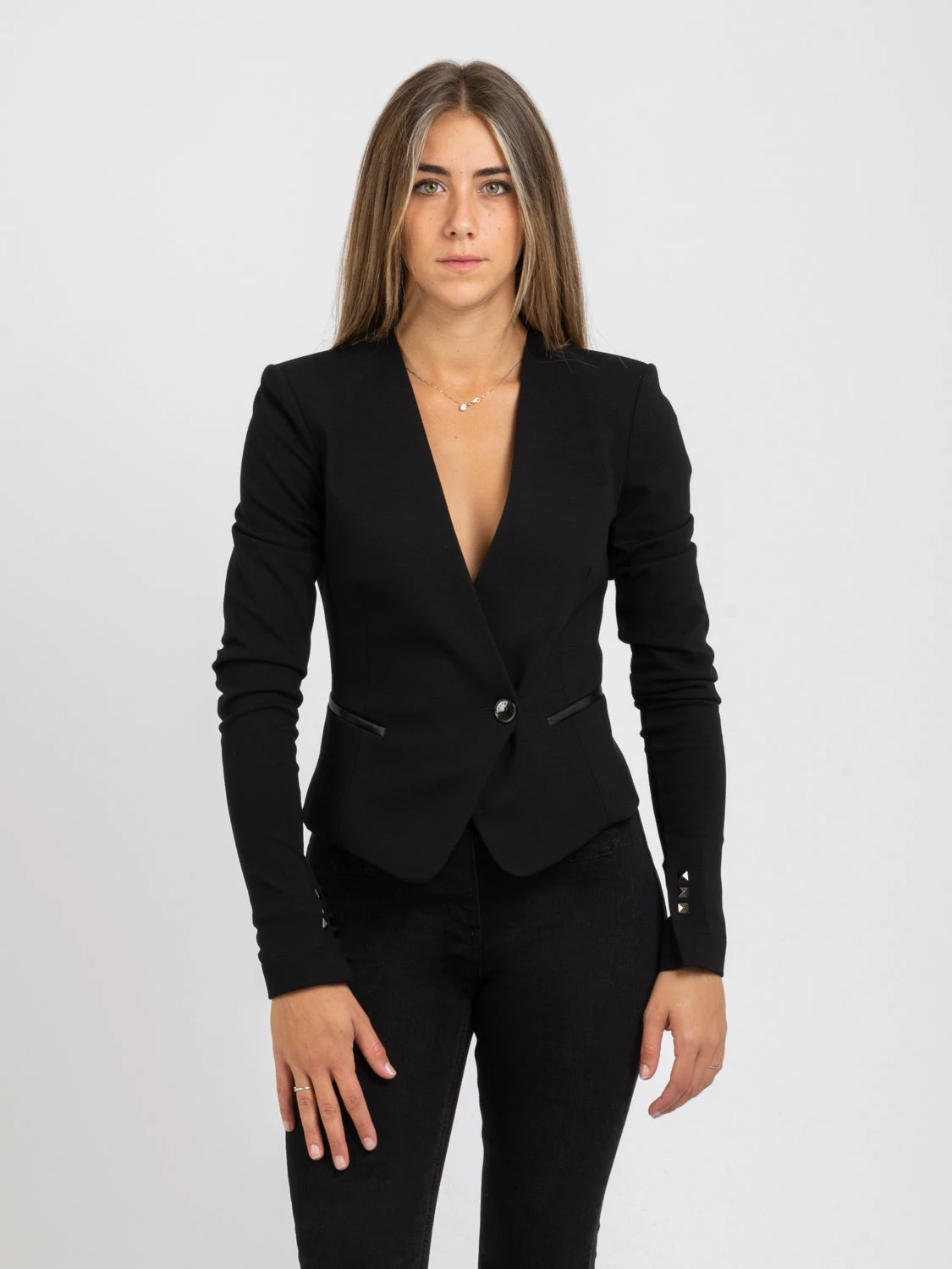 Patrizia Pepe Blazer Corto Slim Nero 3 Patrizia Pepe Blazer Corto Slim Nero