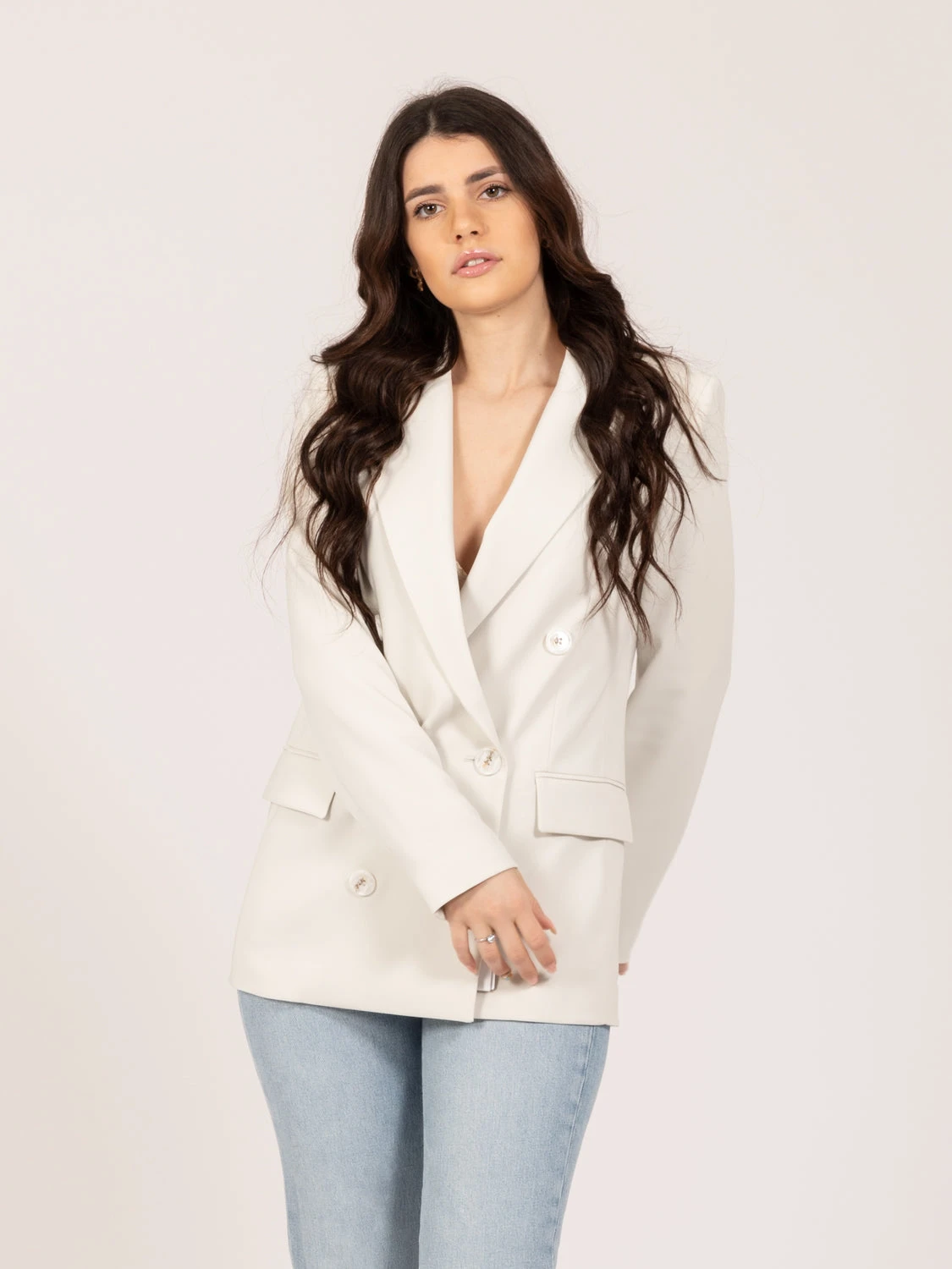 Patrizia Pepe Blazer Essential Doppiopetto Ash Grey 3 Patrizia Pepe Blazer Essential Doppiopetto Ash Grey