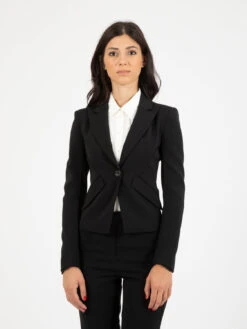 Patrizia Pepe Blazer Essential In Crepe Nero